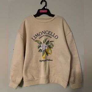 SHEIN Cream Limoncello Graphic Sweater